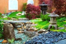 японский сад и сухой ручей